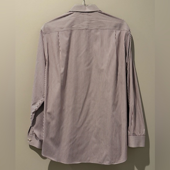 Jos. A. Bank Traveler’s Collection Maroon Striped Dress Shirt - Picture 3 of 5